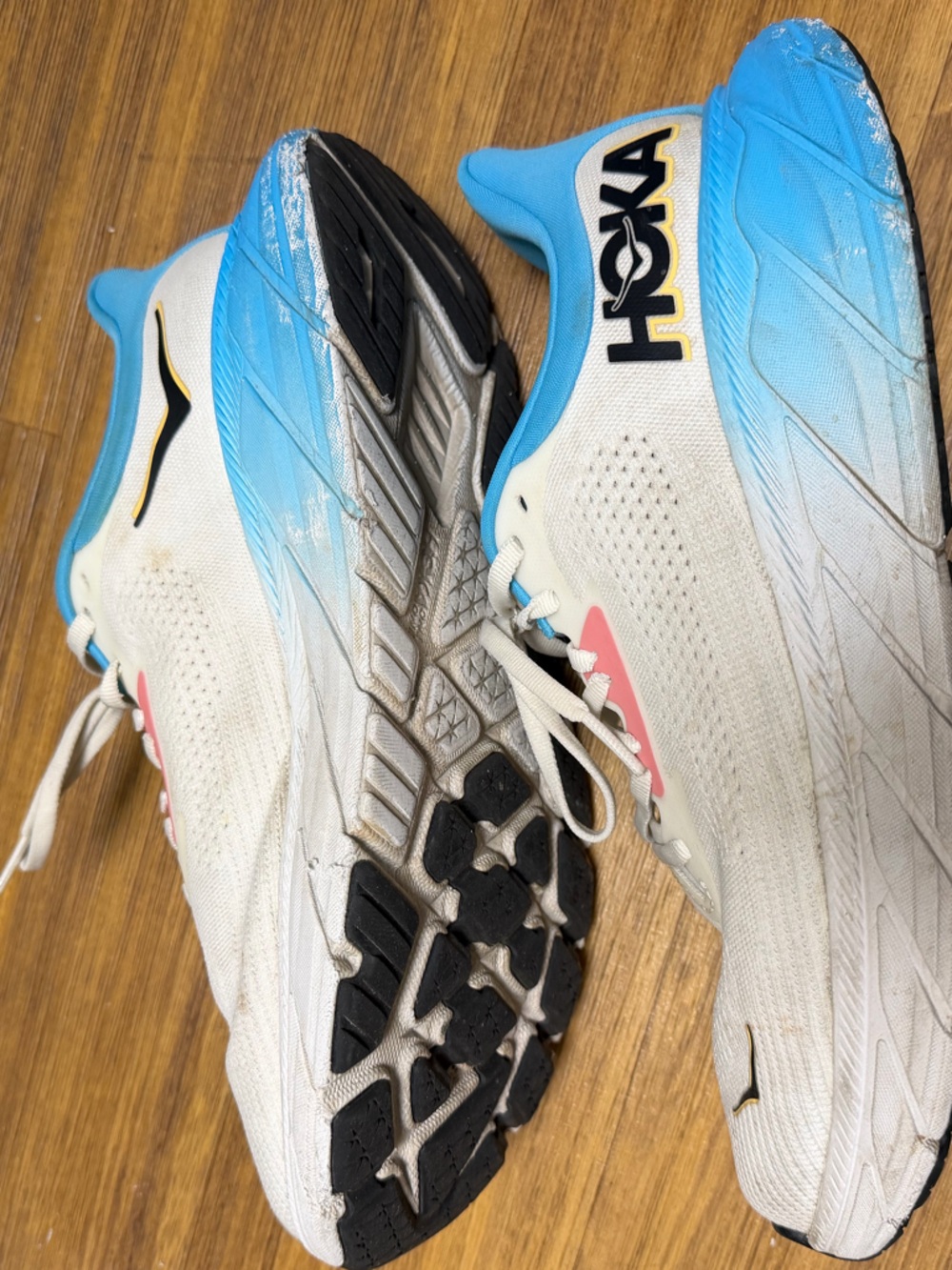 HOKA Women's White, Blue & Pink Athletic Running Shoes | Size 10 - Picture 2 of 6
